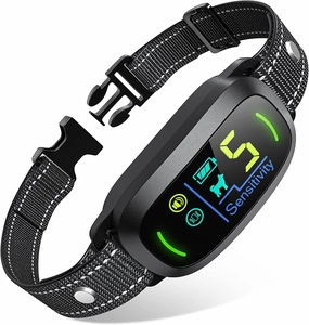 Dog Bark Collar for Large Medium Small Dogs, Rechargeable Smart Bark Collar, Anti Barking Training Collar with 5 Adjustable Sensitivity Beep Vibration (Black)