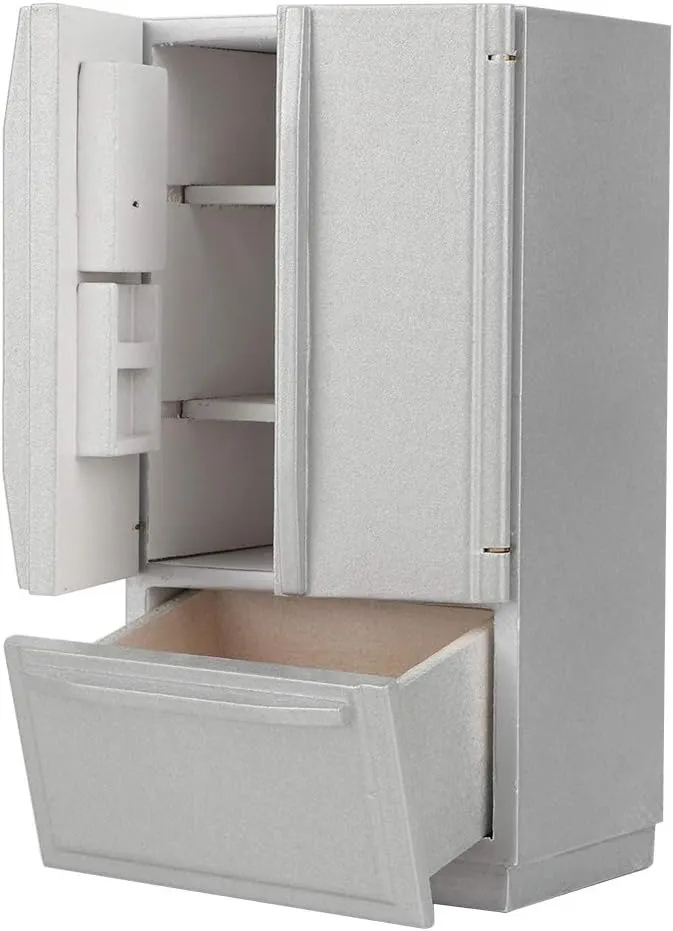 Dollhouse Accessories Doll Houses Fridge Refrigerator Dollhouse Furniture Fridge for Dollhouse(Grey)