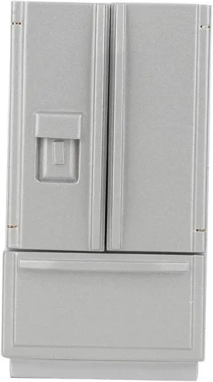 Dollhouse Decoration Accessories, 1:12 Mini Wooden Refrigerator Model Furniture Accessories for Dollhouse DIY Scene Doll Home Furniture Craft(Grey)