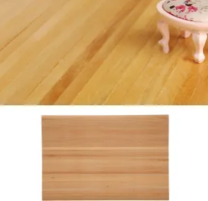 Dollhouse Wood Floorboard, Mini Wooden Dollhouse Floor Boards, 1:12 Miniature Simple Elegant Wood Strip Flooring Doll House Decoration Accessory for Dollhouse DIY