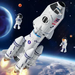 Doloowee Space Shuttle Toys for Kids 3 , STEM Space Toy Set with 2 Astronauts, Projection Lamp for Boys & Girls