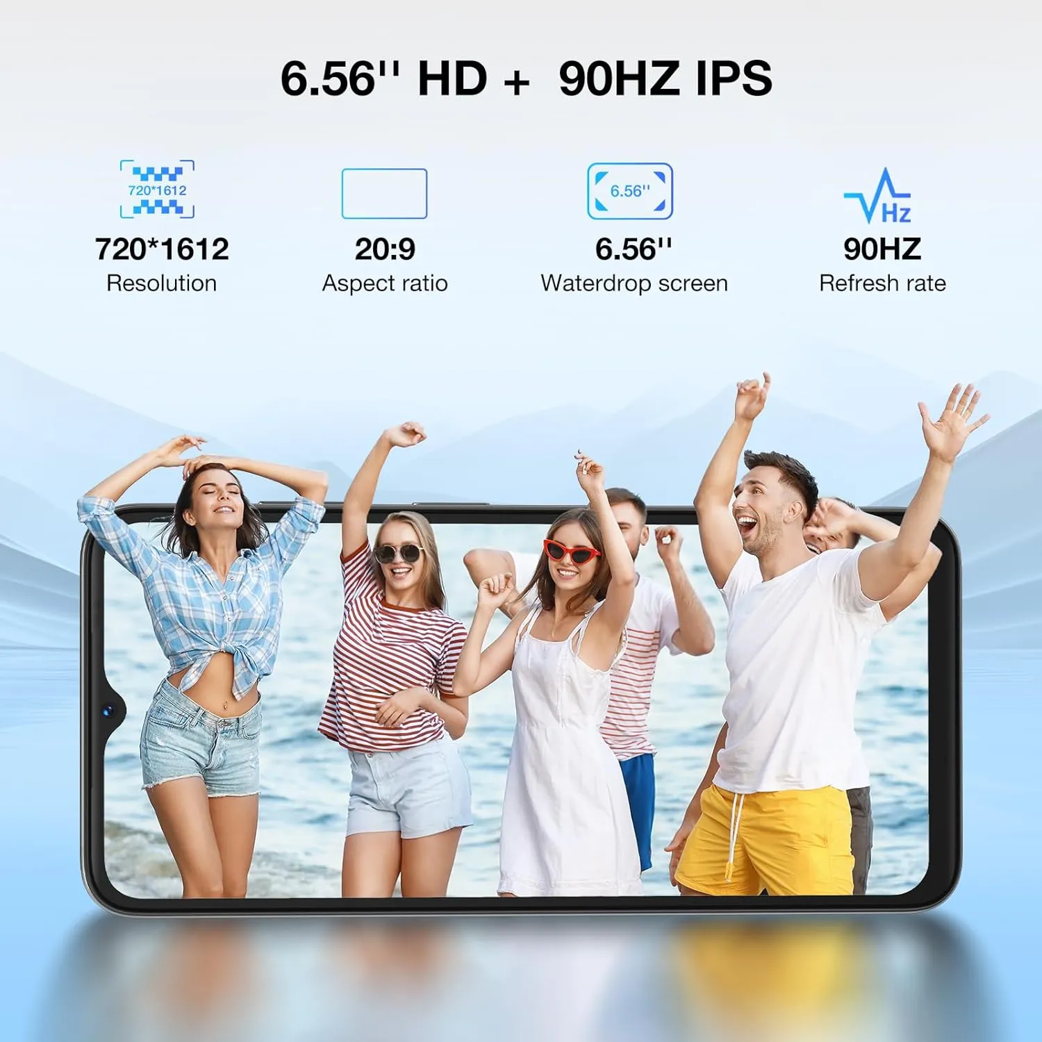 DOOGEE N55 Plus Android 14 Cell Phone Unlocked(2025), 20GB 128GB/TF 1TB, 5150mAh Battery Octa-Core Unlocked Phone, 6.56" 90Hz Display, Dual Camera/Dual SIM 4G Smartphones with Face ID & OTG(Black)