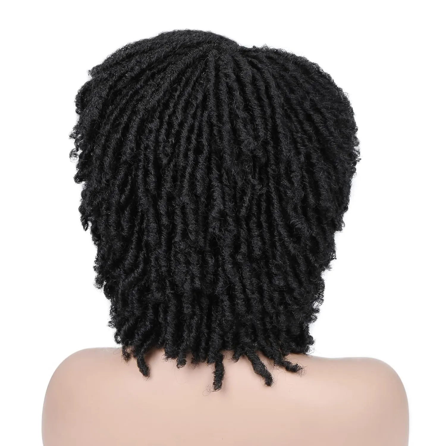 Dreadlock Wig Short Twist Wigs for Black Women Short Curly Braided Natural Black Heat Resistant Synthetic Wig