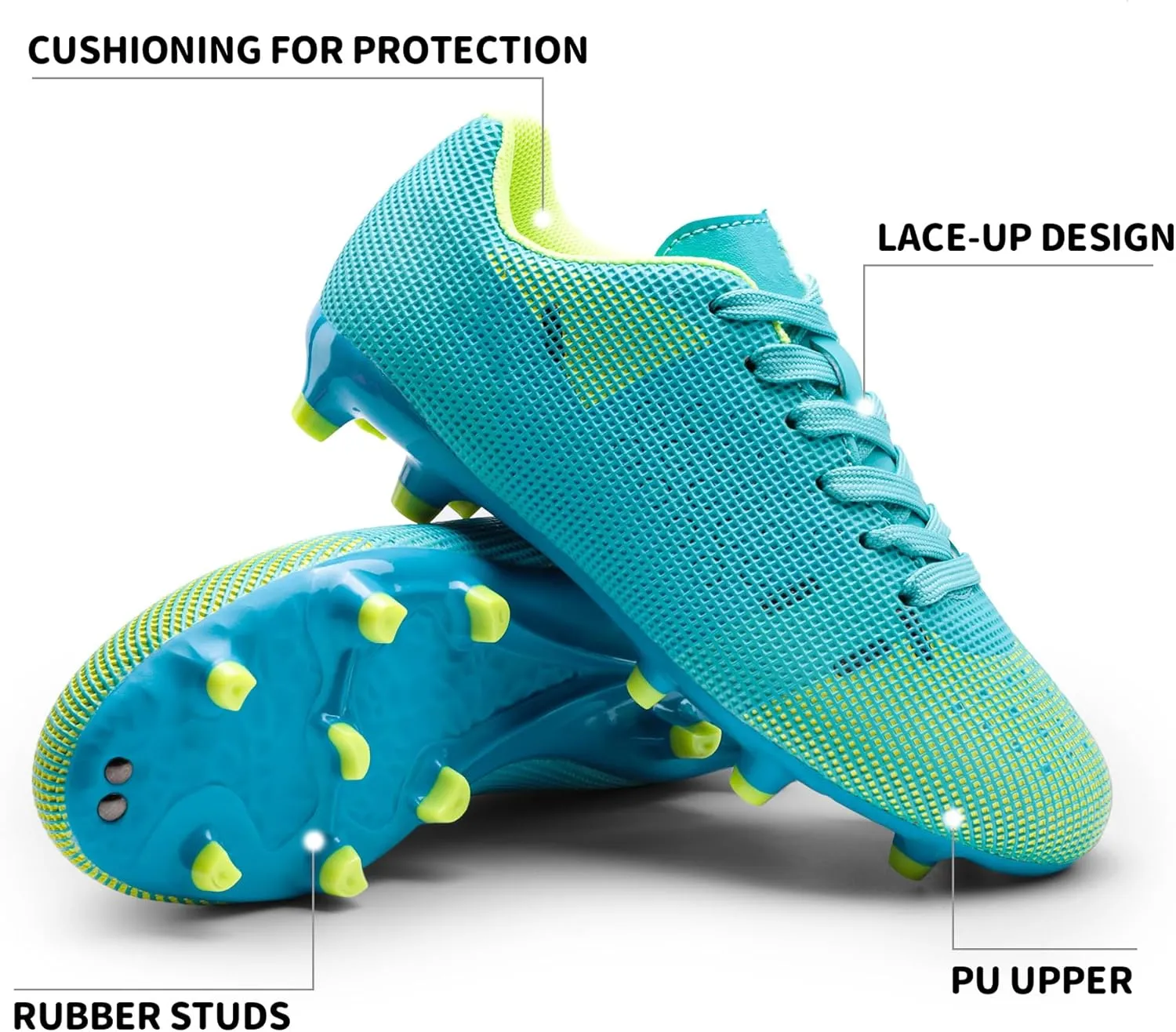 DREAM PAIRS Boys Girls Soccer Cleats Youth Firm Groud Athletic Outdoor Trainning Football Shoes for Little/Big Kid