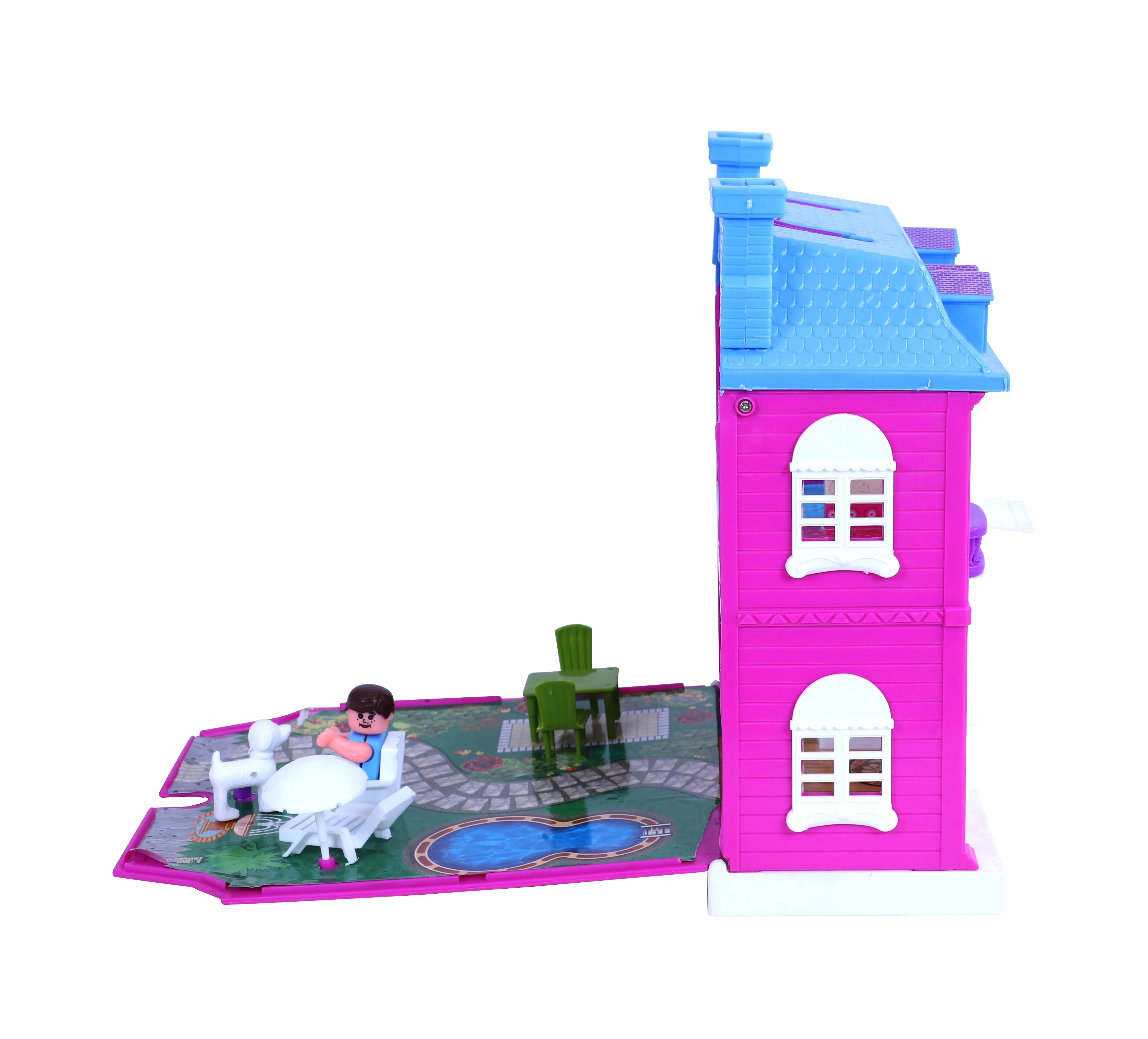 Dream Palace Doll House - 40 pcs | Girls Role Playset | Pretend Play | Doll House with Furniture | Dollhouse Accessories | Imaginative Play | Playhouse | For Kids Age 3  years