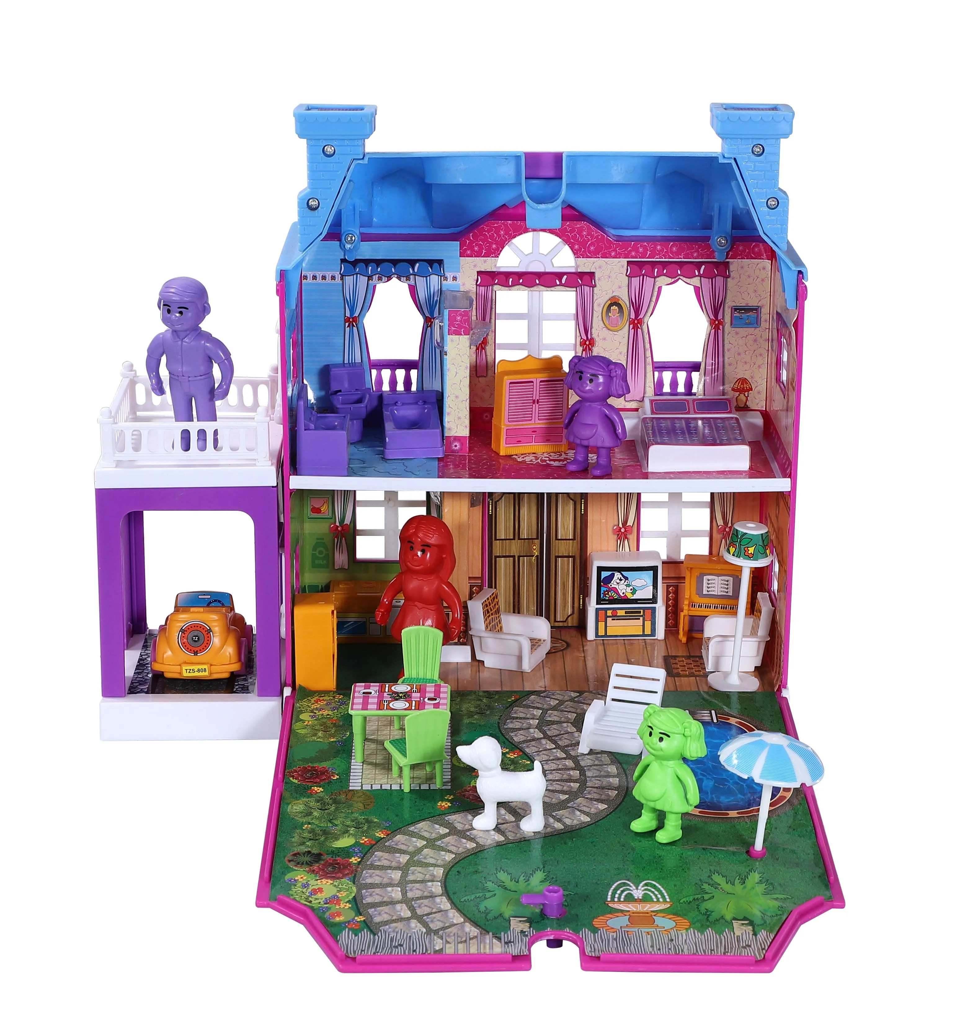 Dream Palace Doll House - 40 pcs | Girls Role Playset | Pretend Play | Doll House with Furniture | Dollhouse Accessories | Imaginative Play | Playhouse | For Kids Age 3  years