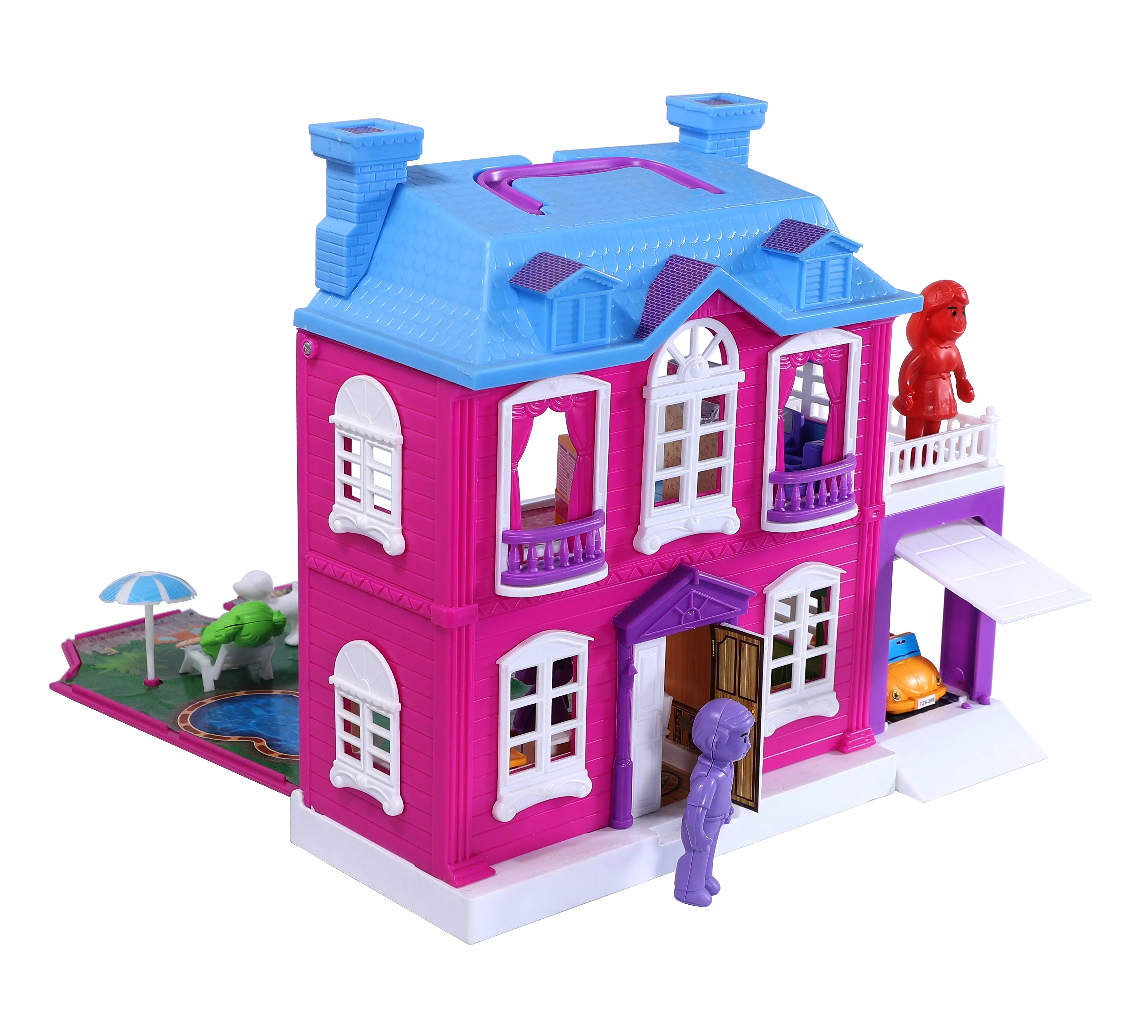 Dream Palace Doll House - 40 pcs | Girls Role Playset | Pretend Play | Doll House with Furniture | Dollhouse Accessories | Imaginative Play | Playhouse | For Kids Age 3  years