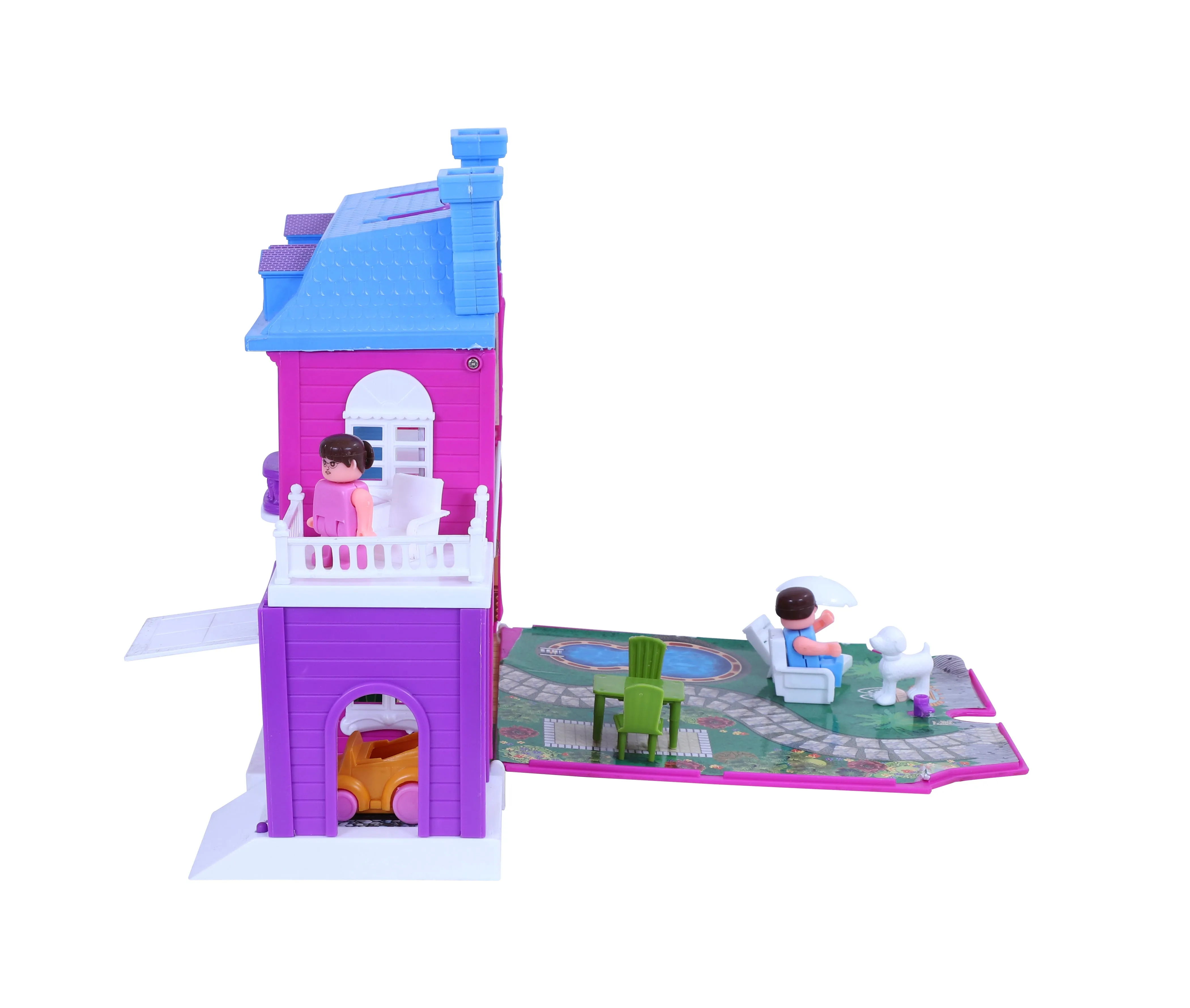 Dream Palace Doll House - 40 pcs | Girls Role Playset | Pretend Play | Doll House with Furniture | Dollhouse Accessories | Imaginative Play | Playhouse | For Kids Age 3  years