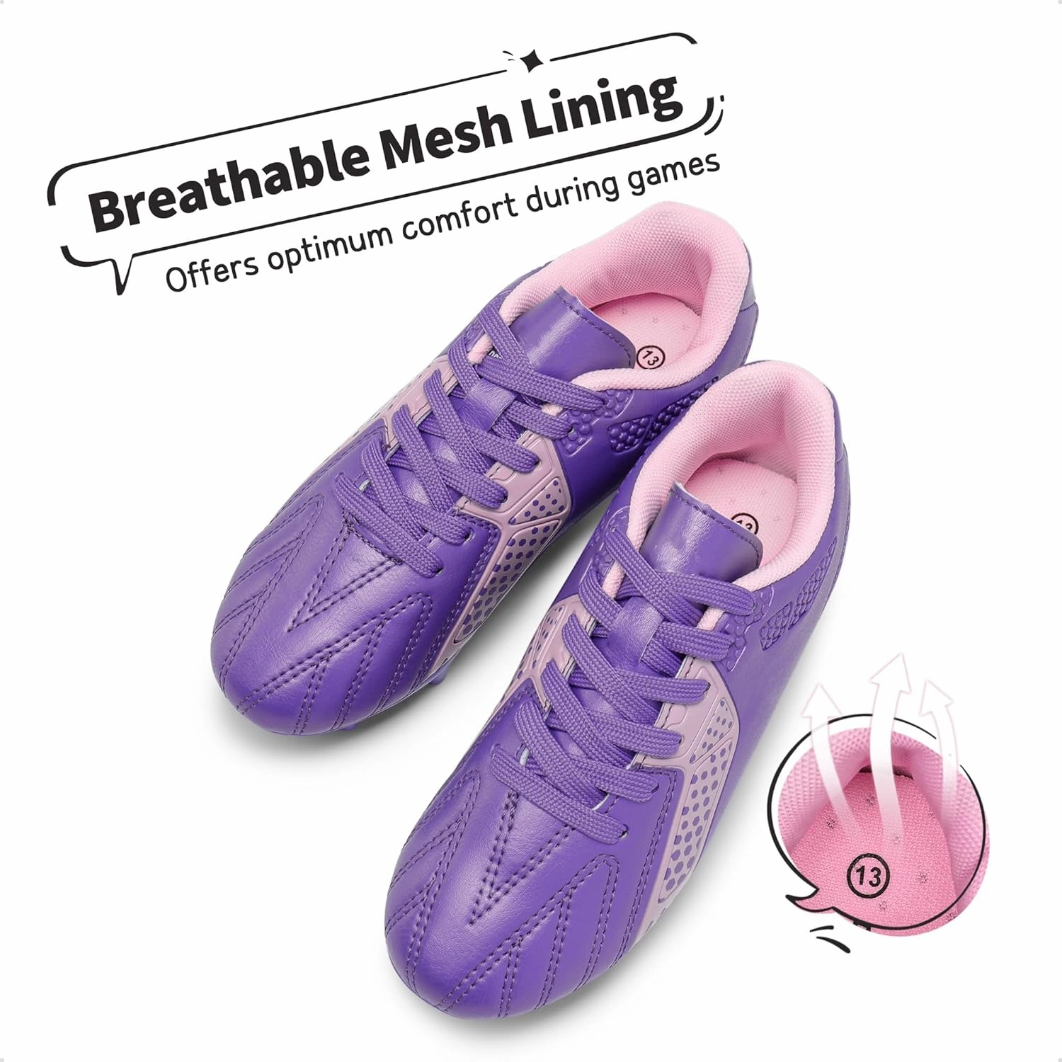DREAM PAIRS Boys Girls Soccer Cleats Youth Firm Groud Classic Lightweight Football Shoes for Little/Big Kid
