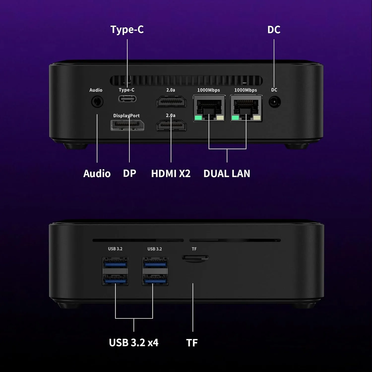 DreamQuest Mini PC Come with 11 Pro OS, Intel N100 (up to 3.4GHz) Mini Desktop Computer with 32GB DDR4 1TB M.2 SSD, USB C 3.2, USB3.2,BT5.0, WiFi 5, 4K HDMI, DP, Gigabit Port, Smart Fan