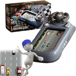 Driving Simulator for Kids, Simulation Steering Car Racing Adventure Toy with Steering Wheel, Steering Wheel Toy with Music and Vehicle Sound Effects, Driving Games for Boys Girls Ages 3＋ (D)