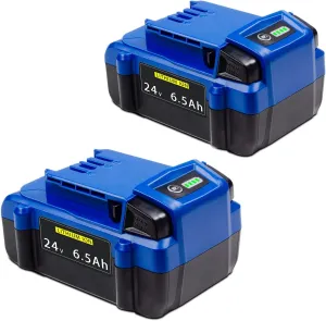 DTK Replacement for Kobalt 24V Battery 6.5Ah Lithium Ion Batteries KB624-03 KB524-03 KB424-03 KB224-03 KB124-03 Compatible with Kobalt 24V Cordless Tool（2Pack）