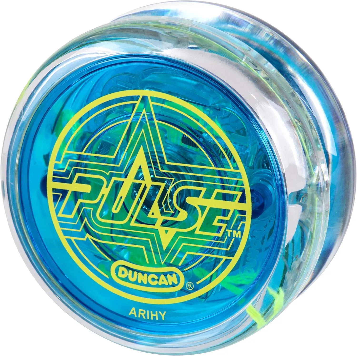 Duncan Toys Pulse LED Light-Up Yo-Yo, Intermediate Level Yo-Yo with Ball Bearing Axle and LED Lights, Clear/Blue