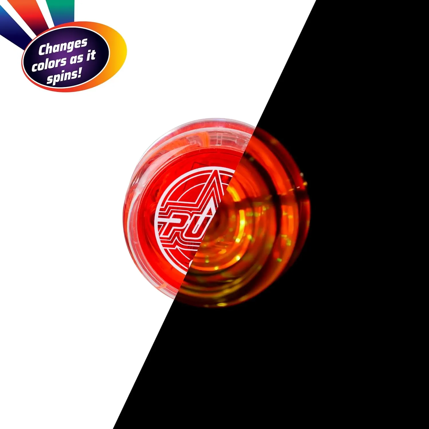 Duncan Toys Pulse LED Light-Up Yo-Yo, Intermediate Level Yo-Yo with Ball Bearing Axle and LED Lights, Clear/Red, Small