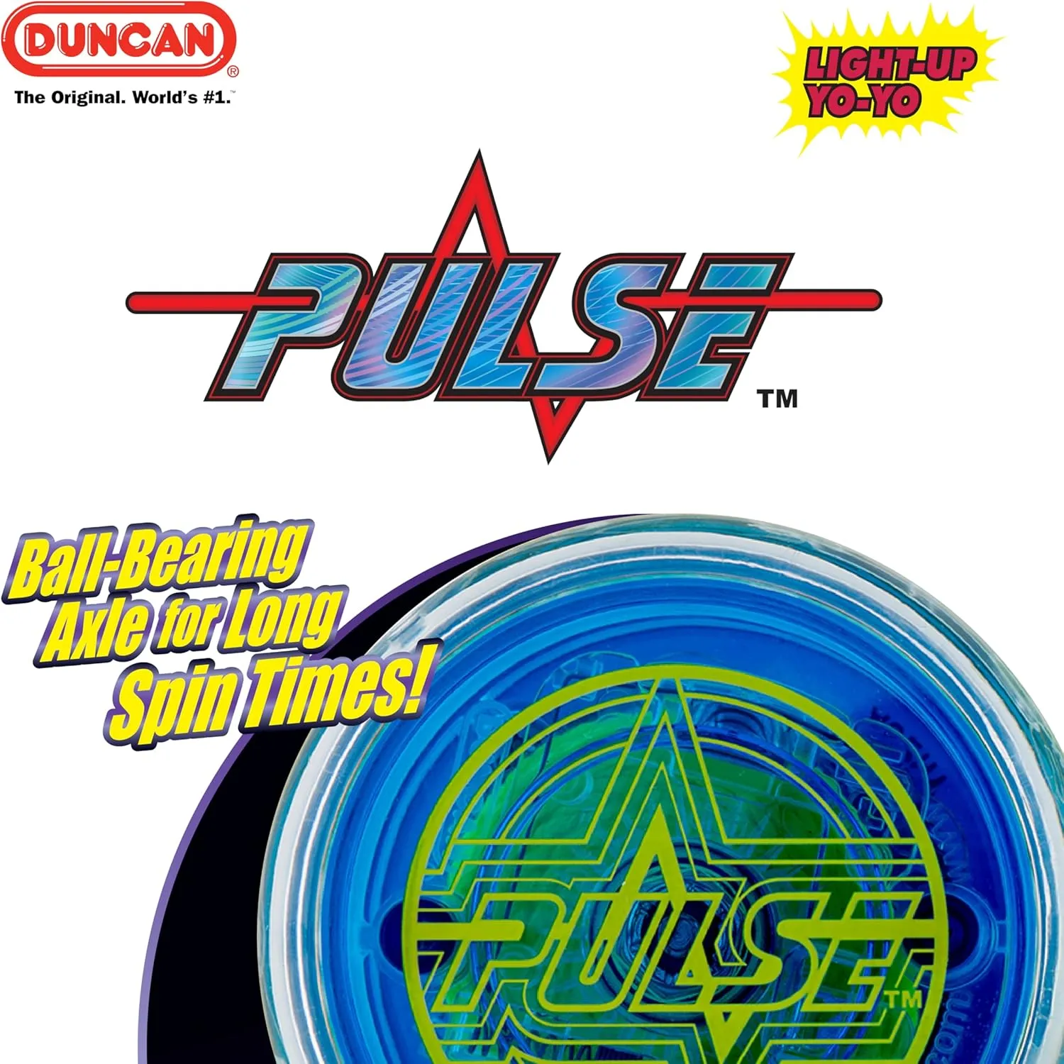 Duncan Toys Pulse LED Light-Up Yo-Yo, Intermediate Level Yo-Yo with Ball Bearing Axle and LED Lights, Clear/Red, Small