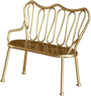 DYNWAVE Double Miniature Chair BJD Dollhouse Furniture Life Scene Kid Toy Micro Scene Decoration Nordic Kid Playset Double Chair Toy, Gold