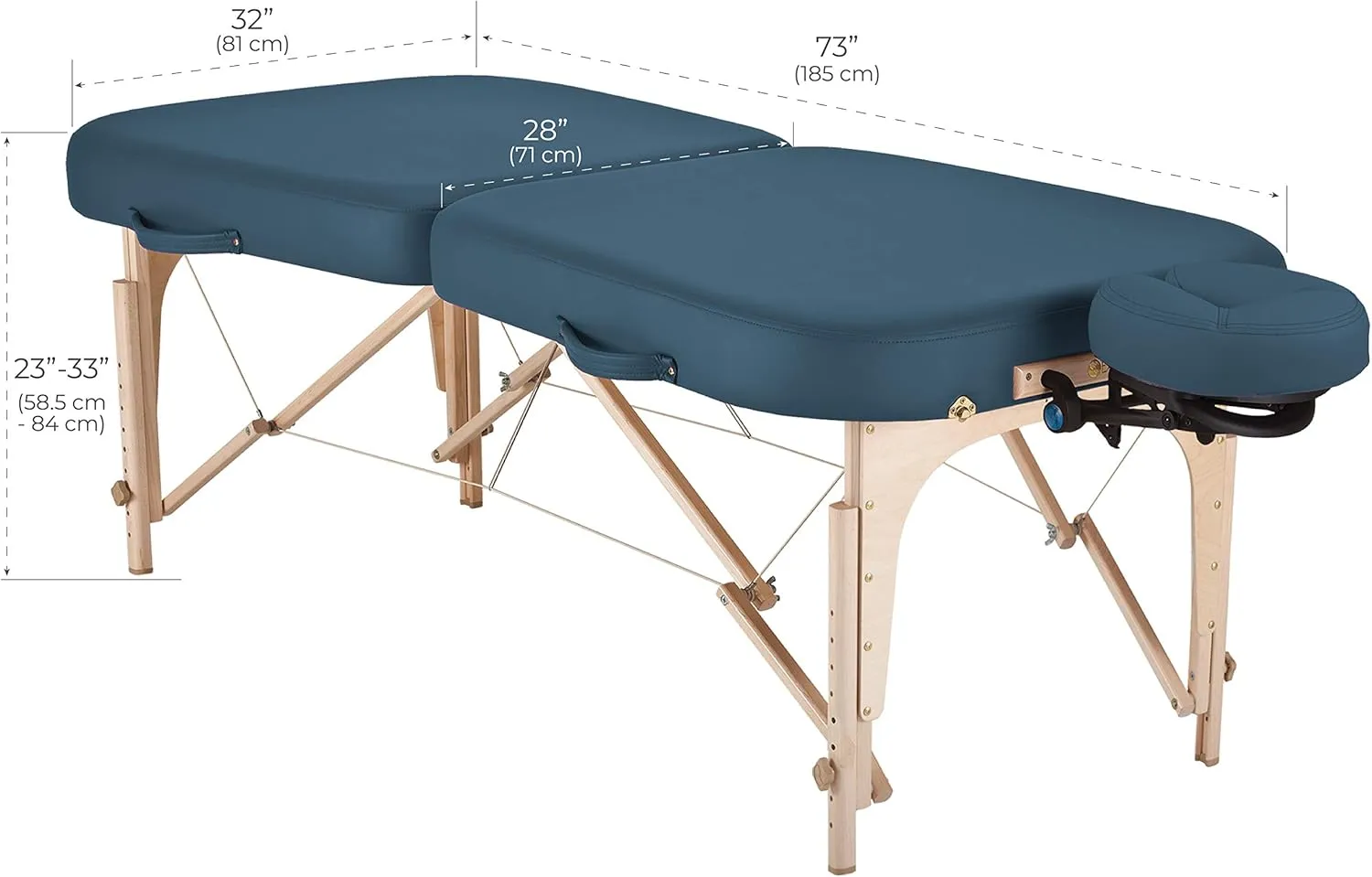 EARTHLITE Portable Massage Table INFINITY – Greater Client Access, Unique Shape, 3” Triple Density Foam, Flex-Rest Face Cradle, Carry Case (Full Reiki)