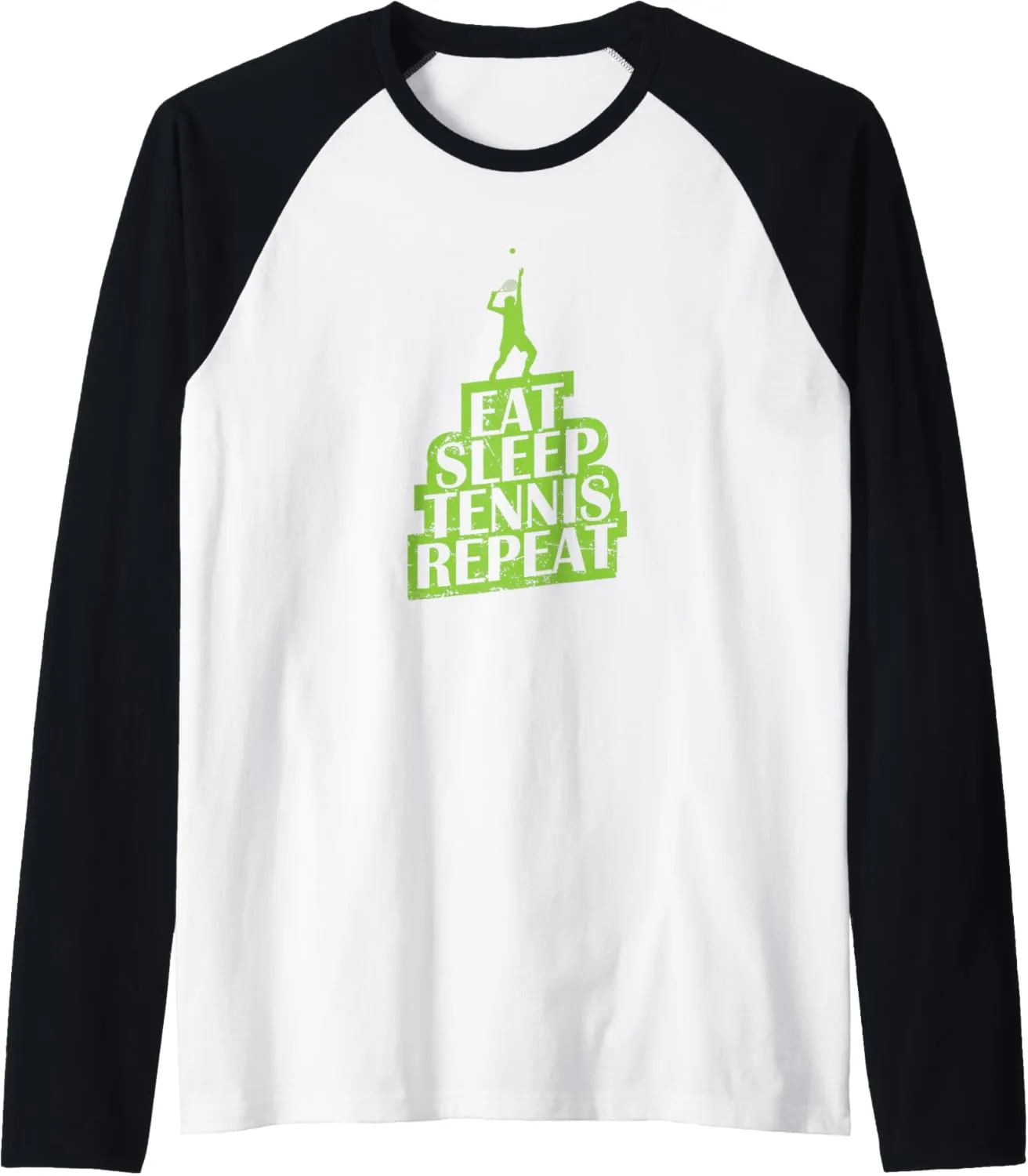 Eat Sleep Tennis Repeat Day After Day on the Court Raglan Baseball Tee