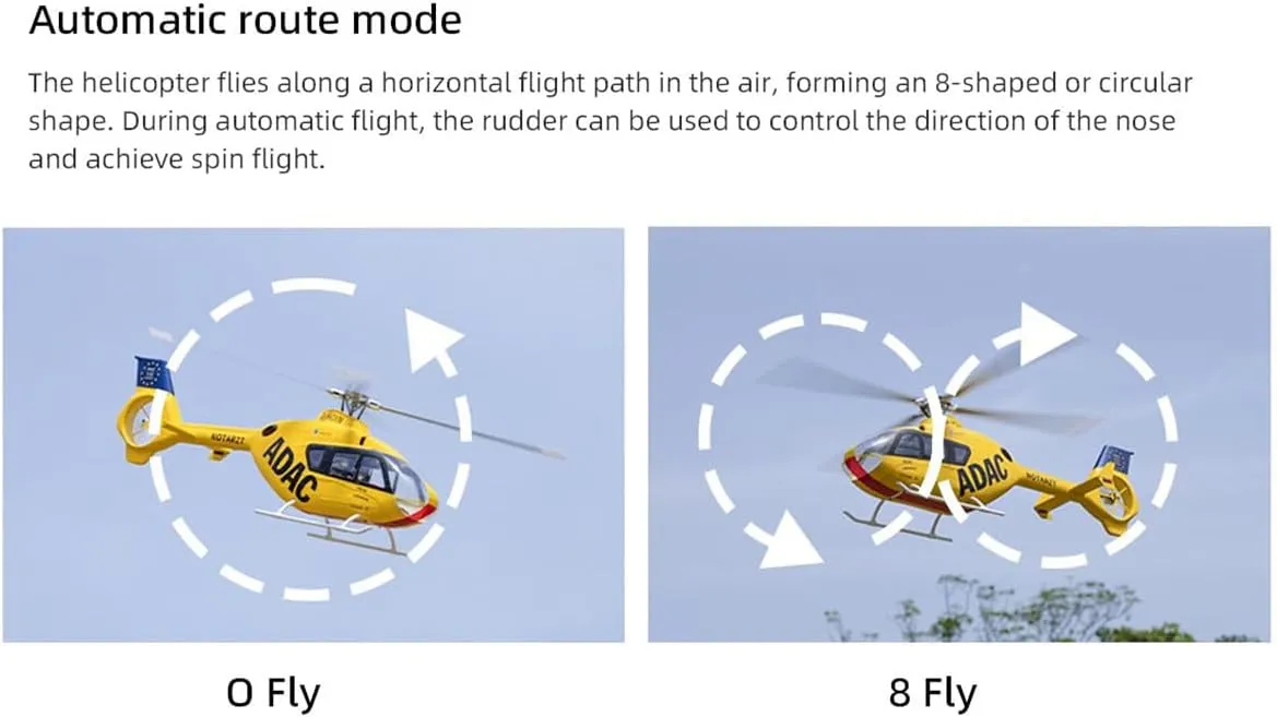 EC135 470-Class RC Simulation Helicopter Model, 2.4G 6CH 4 Detachable Propellers, RC Aircraft with H1 Flight Controller, Beidou GPS Positioning (RTF/Mode 1/Mode 2 Switchable)