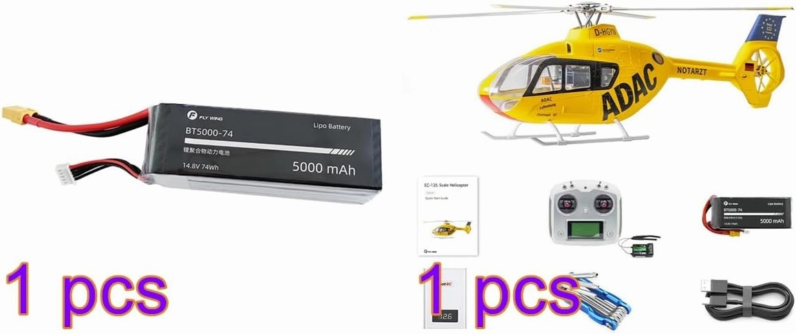 EC135 RC Helicopter with GPS Positioning, 470 Class 2.4G 6CH Remote Control Helicopter 1 Battery H1 Flight Controller, Mode 1/Mode 2 Switchable RC Aircraft Toy Gift -RTF
