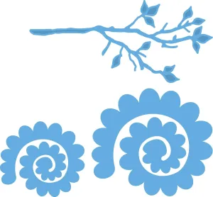 Ecstasy Crafts Marianne Design Creatables Dies, 1.875 by 4.25-Inch, Branch and Flower 1