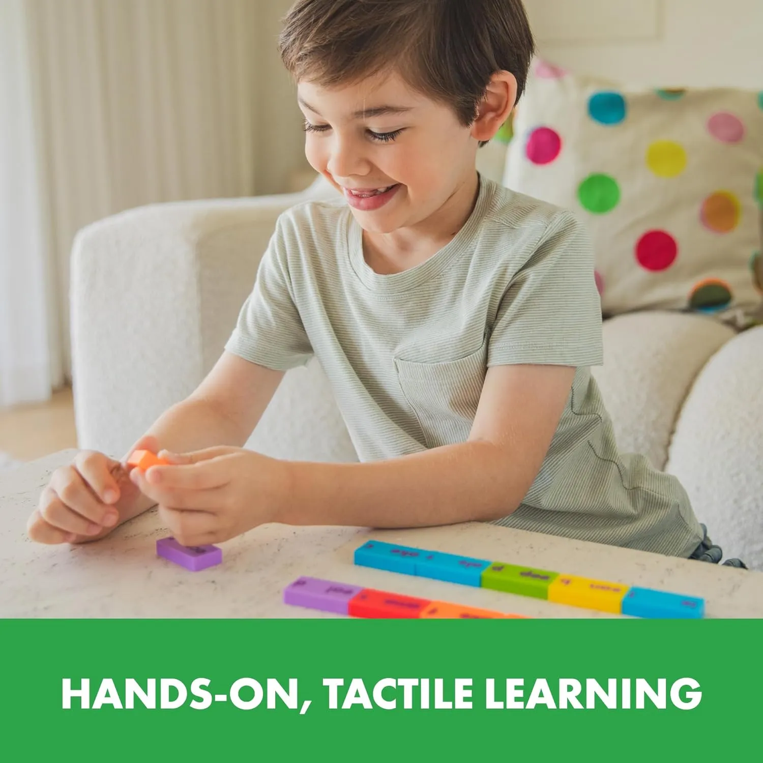 Educational Insights Phonics Dominoes – Long Vowels - Manipulative for Classroom & Home, Set of 84 Dominoes in 6 Colors, Ages 6 