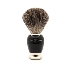Edwin Jagger 81SB586 Simulated Ebony Pure Badger Hair Shaving Brush with Nickel Plated Collar and End Capâ