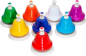 Eight Tone Clock Tone Bell Desk Bells for Educational Music for Toddlers 8 Notes Colorful Hand Bells Set Musical Instrument Great Birthday Gift (Eight Tone Clock)