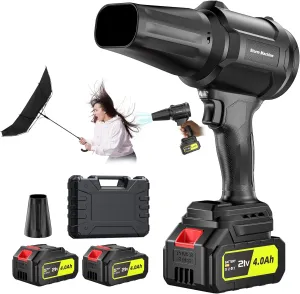 Electric-Cordless-Leaf-Blower - 400000RPM Handheld Leaf Blower - 2 X 4.0Ah Batteries and Charger Included, Lightweight Leaf Blowers for Patio Cleaning