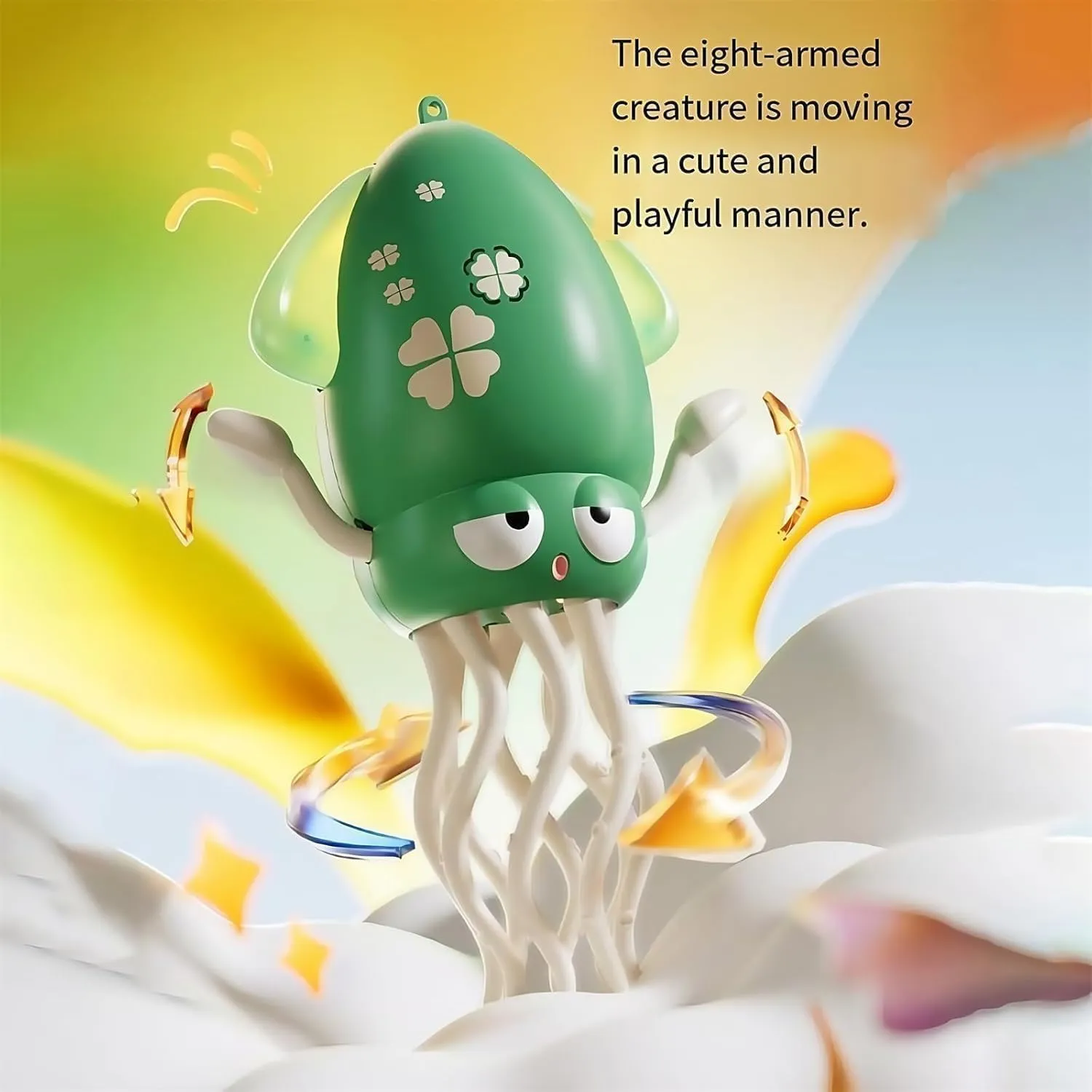 Electric Crawling Dancing Octopus Toy, 2025 New Octopus Tummy Time Toy with Led & Music, Shoptice Electric Dancing Crawling Octopus Toys with Fishing Rod, Creative Smart-Tentacle Toys (3Pcs-Mix)