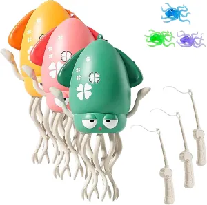 Electric Crawling Dancing Octopus Toy, 2025 New Octopus Tummy Time Toy with Led & Music, Shoptice Electric Dancing Crawling Octopus Toys with Fishing Rod, Creative Smart-Tentacle Toys (3Pcs-Mix)