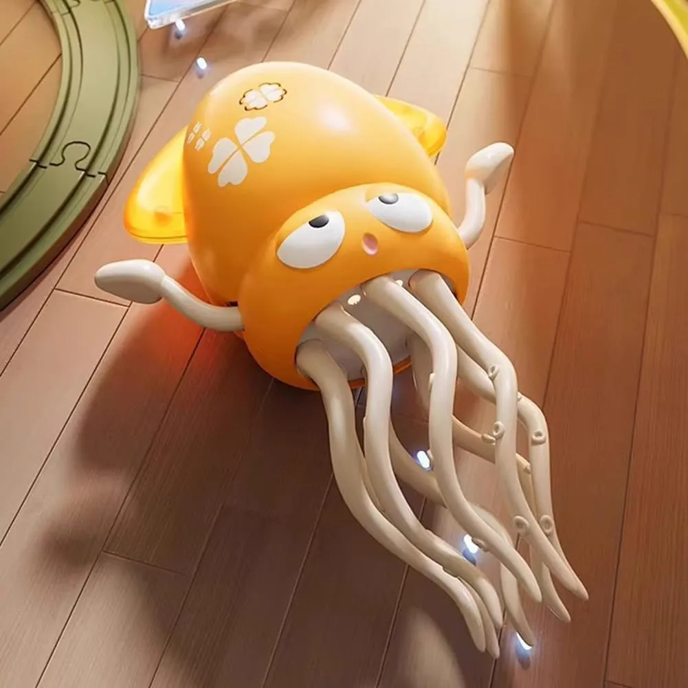 Electric Crawling Dancing Octopus Toy, 2025 New Octopus Tummy Time Toy with Led & Music, Shoptice Electric Dancing Crawling Octopus Toys with Fishing Rod, Creative Smart-Tentacle Toys (3Pcs-Mix)