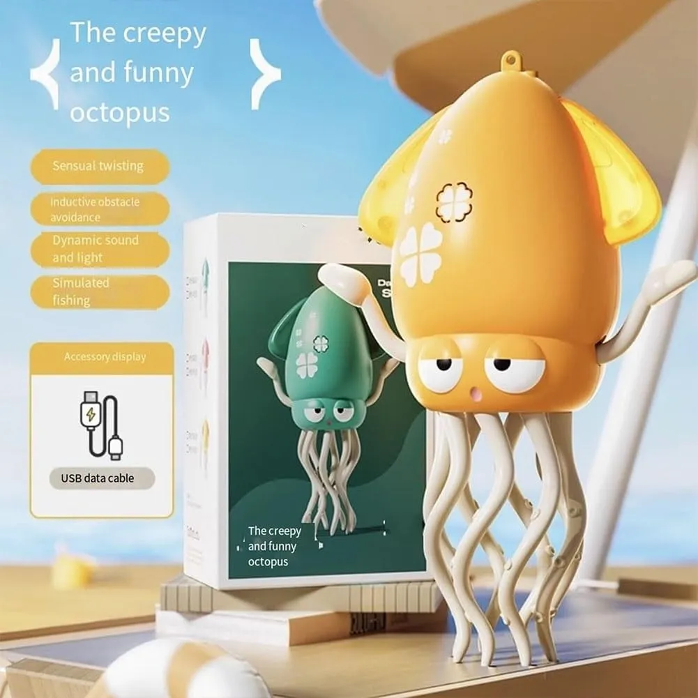Electric Dancing Octopus Toy, Electric Automatic Obstacle Avoidance Octopus, Crazy 8-Leg Action Octopus with Smart Obstacle Avoidance, Auto Avoid Crawling Dancing Toy (Pink,Conventional)