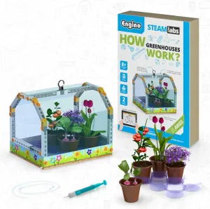 Engino: STEAM Labs Junior: How Greenhouses Work - Model Brick Building Set, Toybook Series, Experiment & Art Activities, Play & Learn Science, Kids 8 