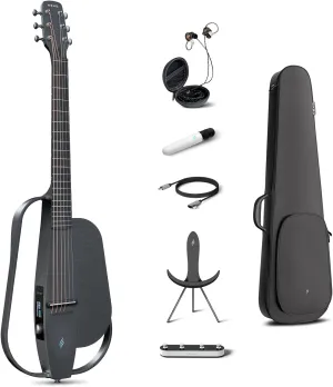 Enya NEXG 2 Acoustic-Electric Guitar Carbon Fiber Travel Smart Audio Guitar with 50W Wireless Speaker, Wireless Microphone, Hi-Fi Monitor Earphones, Footswitch, Charging Stand, and Gigbag
