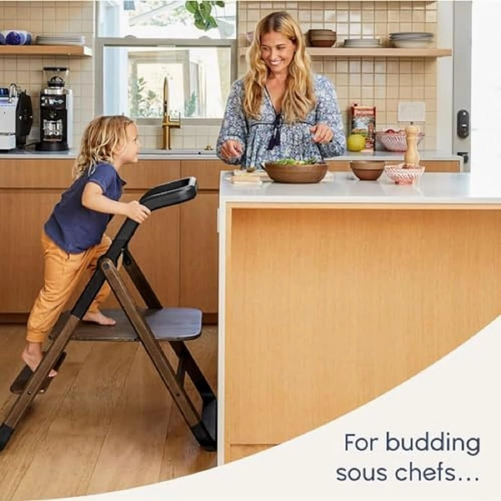 Ergobaby Evolve Kitchen Tower Stool Add-On, Natural Wood