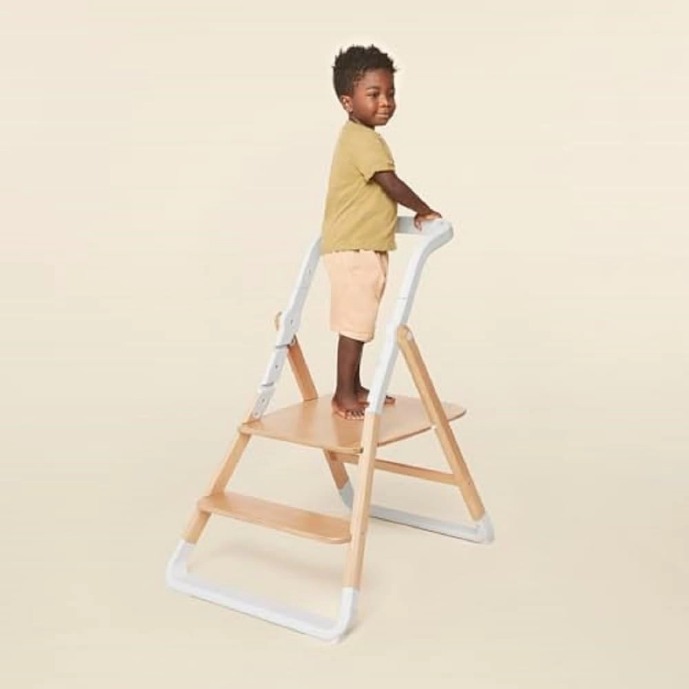 Ergobaby Evolve Kitchen Tower Stool Add-On, Natural Wood
