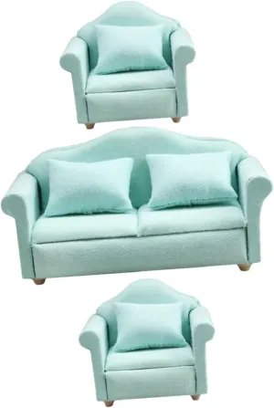 ERINGOGO 1set Miniature Sofa for Dollhouse Decor Deep Couch Chairs Furniture for Photo Prop Landscape Adornment for Miniature House Enthusiasts