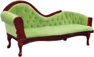 ERINGOGO Dollhouse Princess Couch Vintage Dollhouse Sofa Arm Chair 1:12 Scale Wooden Miniature Living Room Furniture Loveseat Mini House Decoration Accessories for Dolls