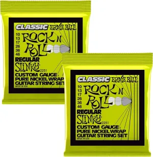 Ernie Ball 2251 Classic Regular Slinky Electric Guitar Strings 10-46 2 Pack