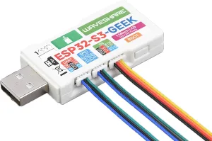 ESP32-GEEK Development Board, Based On ESP32-S3R2 Chip, with 1.14inch 65K Color LCD, with USB-A Male Port/I2C Port/GPIO Header and White Plastic Case, Supports W-i-F-i & Blue-Too-th LE