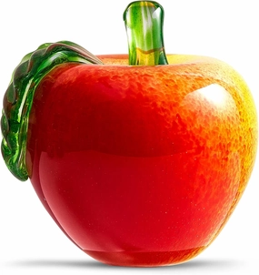 EUSTUMA Hand Blown Art Glass Apple Collectible Figurines,Glass Apple Paperweight,Christmas Eve Gifts,Home Decoration,Office Decoration.