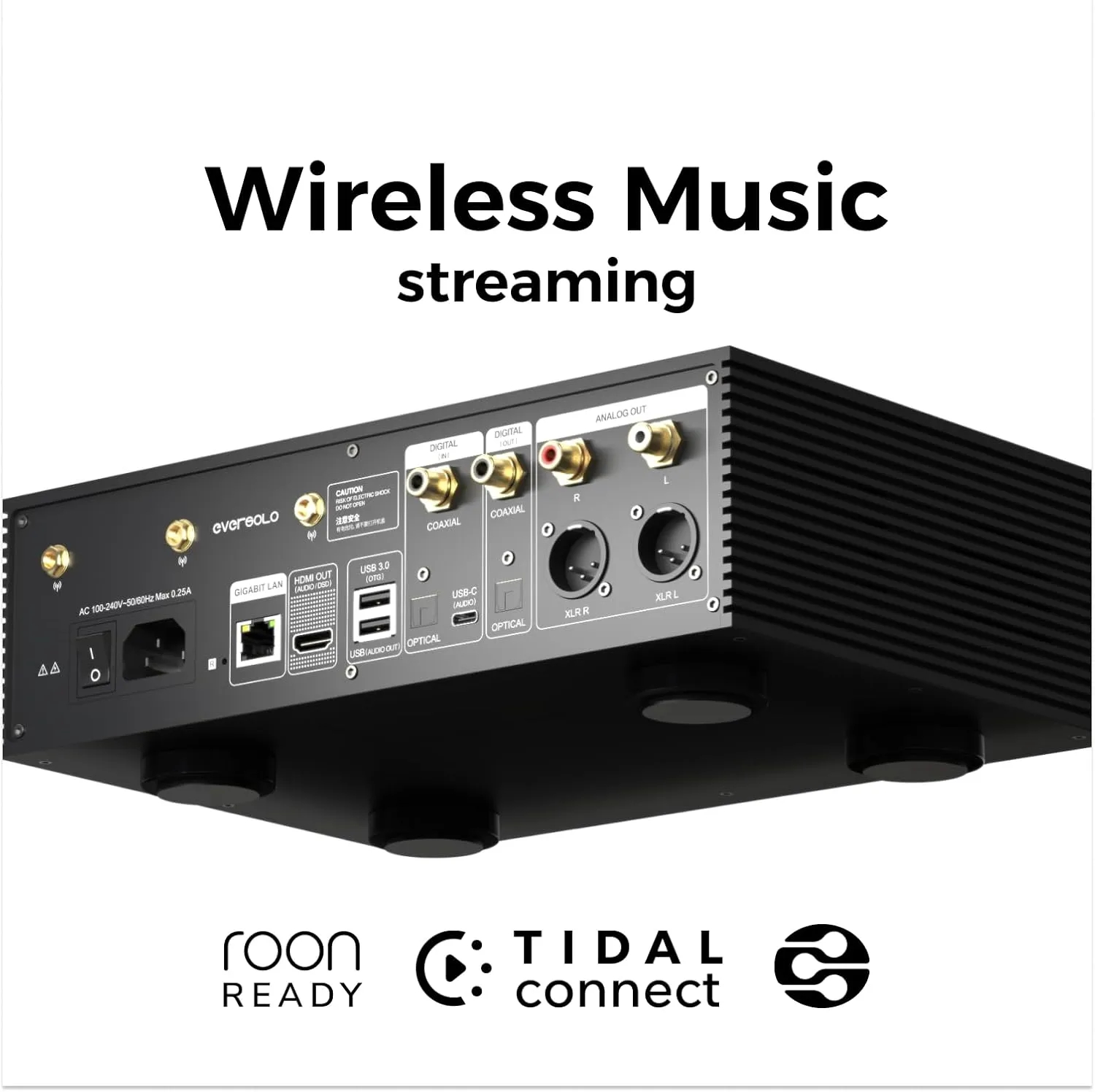 EVERSOLO DMP-A6 Music Streamers, Network Player, Digital Music Streamer, DAC, Music Service&Streaming MQA Full Decode, DSD512 PCM768kHz/32Bit Bluetooth 5.0, 6’’HD Touchscreen, Exclusive App
