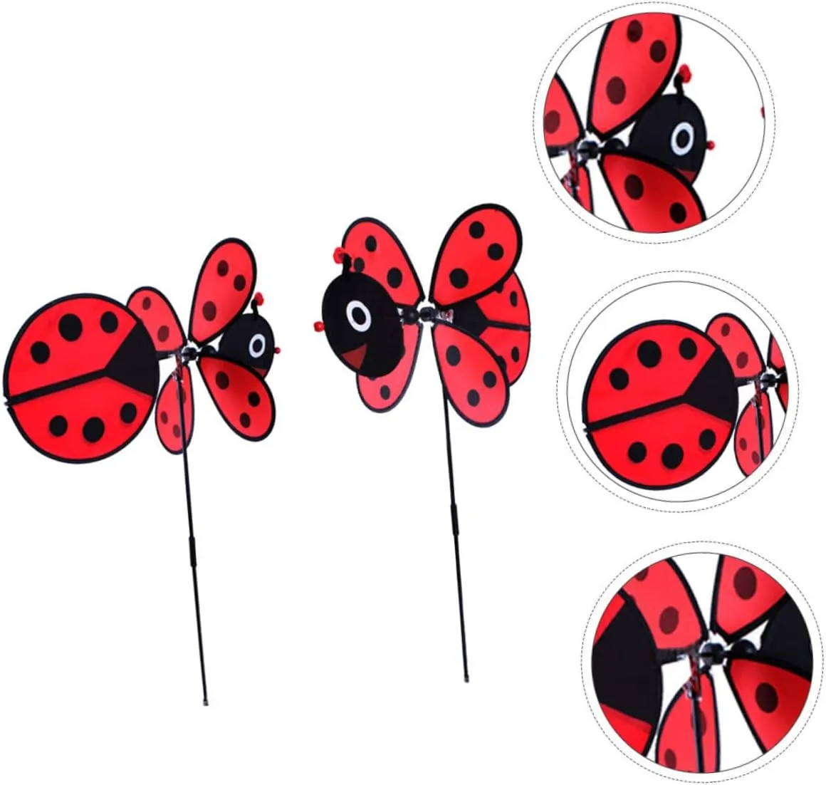 EXCEART Handmade Bee Windmill Toy Outdoor Decorative Boys and Girls Plaything Fabric Windmill