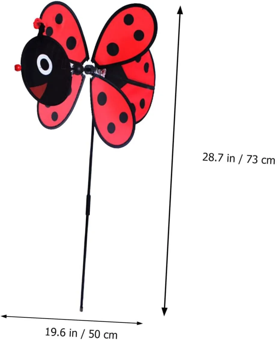 EXCEART Handmade Bee Windmill Toy Outdoor Decorative Boys and Girls Plaything Fabric Windmill