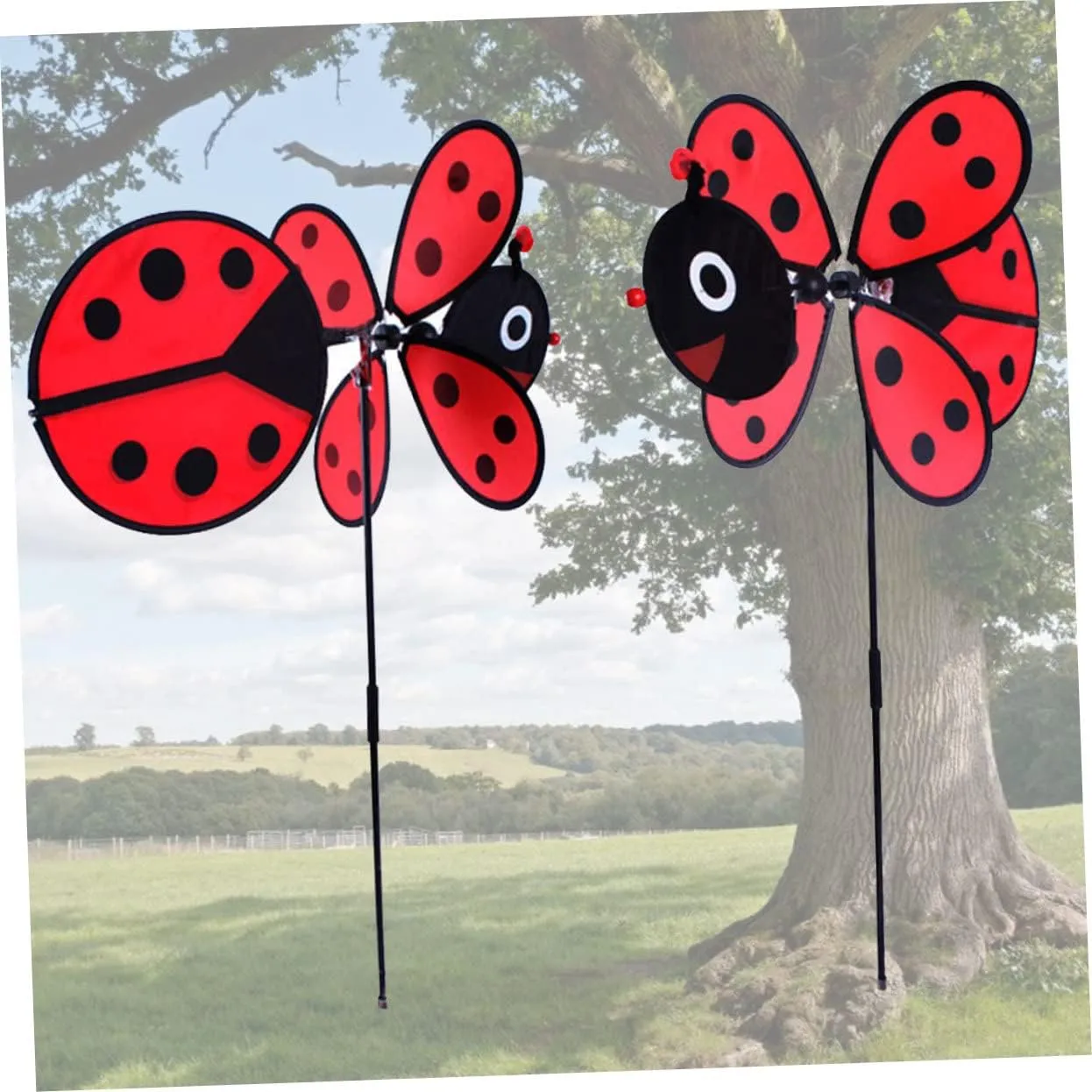 EXCEART Handmade Bee Windmill Toy Outdoor Decorative Boys and Girls Plaything Fabric Windmill