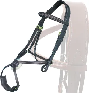 Exion Figure 8 English Jumping Bridle with Soft Padding & Rubber Reins | Anatomical Mono Crown | Grakle Noseband Mexican Bridle with Brass Buckles | Premium Horse Bridle for Jumping & Eventing