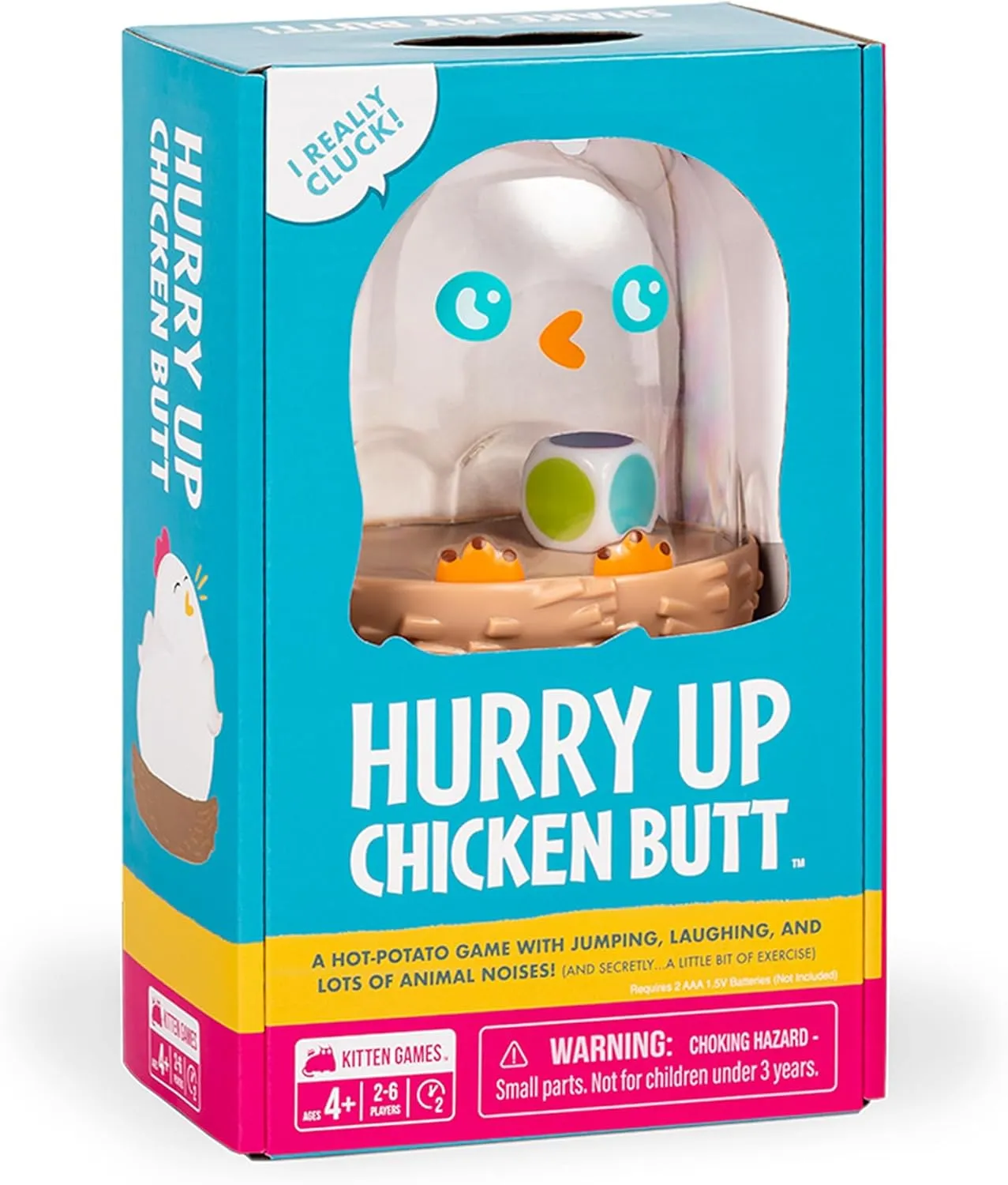 Exploding Kittens Hurry Up Chicken Butt 2-6 Players - Ages 4  - 2 Minutes to Play - Hot Potato Style Card Game - Fun Card Game, Family Game Night, Creative Kids Game