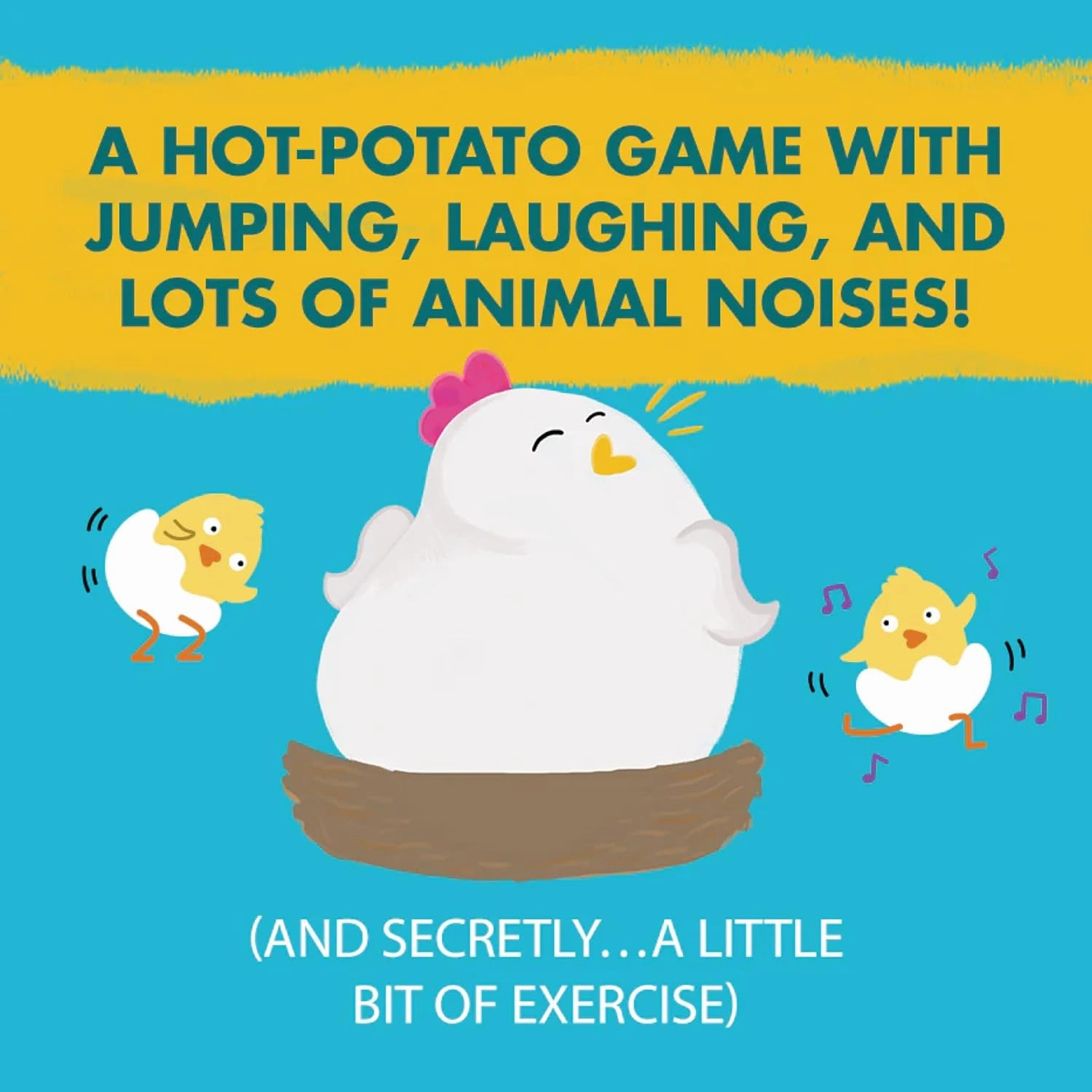 Exploding Kittens Hurry Up Chicken Butt 2-6 Players - Ages 4  - 2 Minutes to Play - Hot Potato Style Card Game - Basket Stuffer - Creative Kids Game, Perfect for Family Night Fun