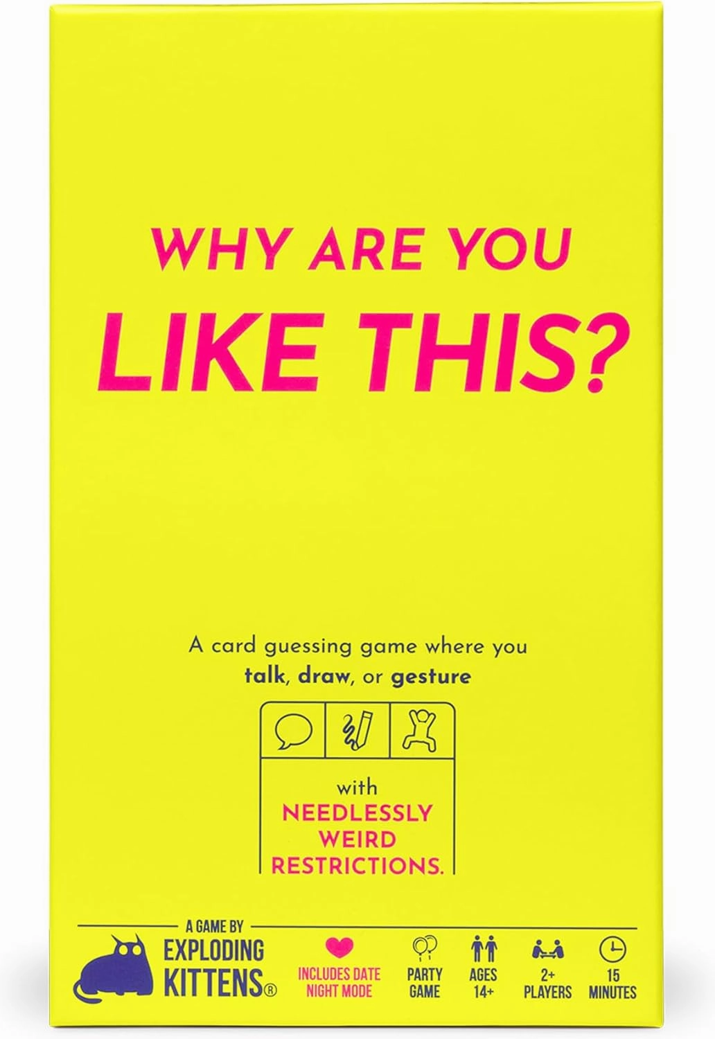 Exploding Kittens Presents: Why are You Like This? Card & Board Game - A Silly Guessing Game of Talking, Drawing & Gesturing - Ideal for Adults, Teens & Date Nights - 2  Players, Ages 14 